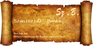 Szaniszló Benke névjegykártya